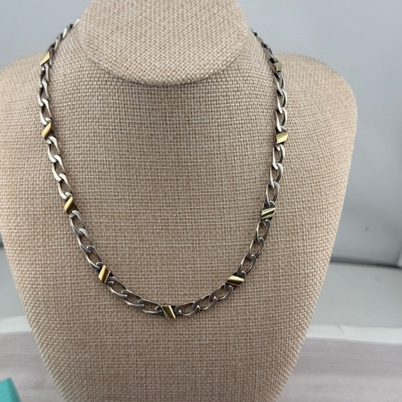 Tiffany & Co. 750 Yellow Gold & 9.26 S. Silver Bundle of Necklace & Bracelet. - Picture 3 of 6